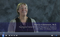 Marcia Valenstein MD , talks about the value ofpeer-to-peer support for Veterans with depression.  