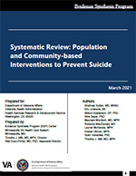 Systematic Review: Population and Community-based Interventions to Prevent Suicide