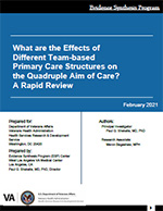 What are the Effects of Different Team-based Primary Care Structures on the Quadruple Aim of Care? A Rapid Review
