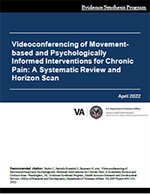 Videoconferencing of Movement-based and Psychologically Informed Interventions for Chronic Pain: A Systematic Review and Horizon Scan  