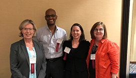 from left to right: Denise Hynes, PhD, MPH;  C. Leo Greenstone, MD; Megan Vanneman, PhD, MPH, Michelle Mengeling, PhD