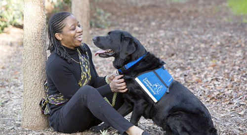 Woman with a dog