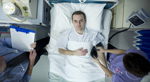 young man in hospital