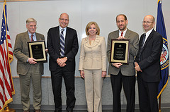 Dr. John Shelburne, Dr. Eugene Oddone, Medical Center Director DeAnne Seekins, Dr. Hayden Bosworth, and Dr. David Atkins