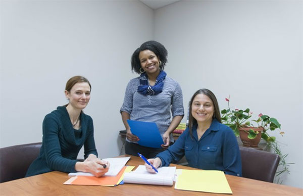 CHERP IPV Research Team - Core members of the research team (L to R): Anneliese Sorrentino, MSS, MFT, Terri Haywood, MPH, and Melissa Dichter, PhD.