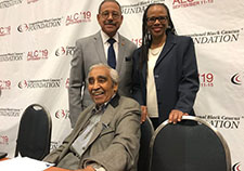 Top: Representative Sanford Bishop (D-GA 02); and Donna Washington, MD, MPH; 
Bottom: Former Representative Charles Rangel (D-NY 13) 