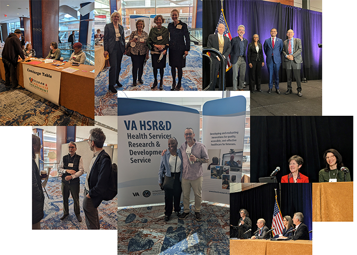 Group photos from the 2023 HSR&D National Meeting, VA HSR&D reseachers and leadership